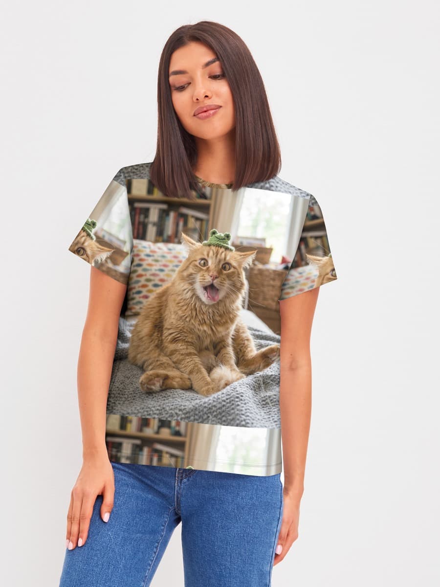 Camiseta básica de algodón para mujer