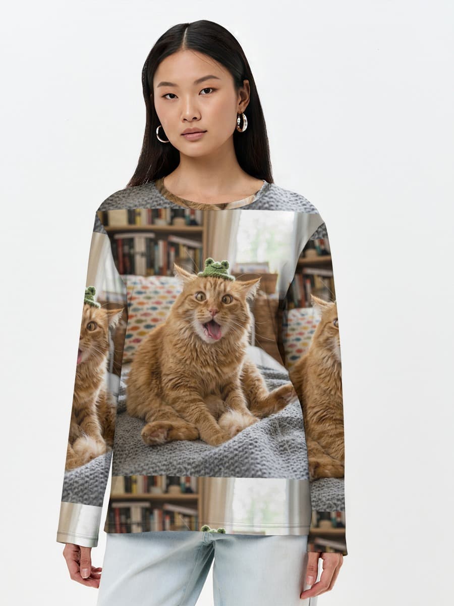 Camisa de manga larga para mujer. Algodón.