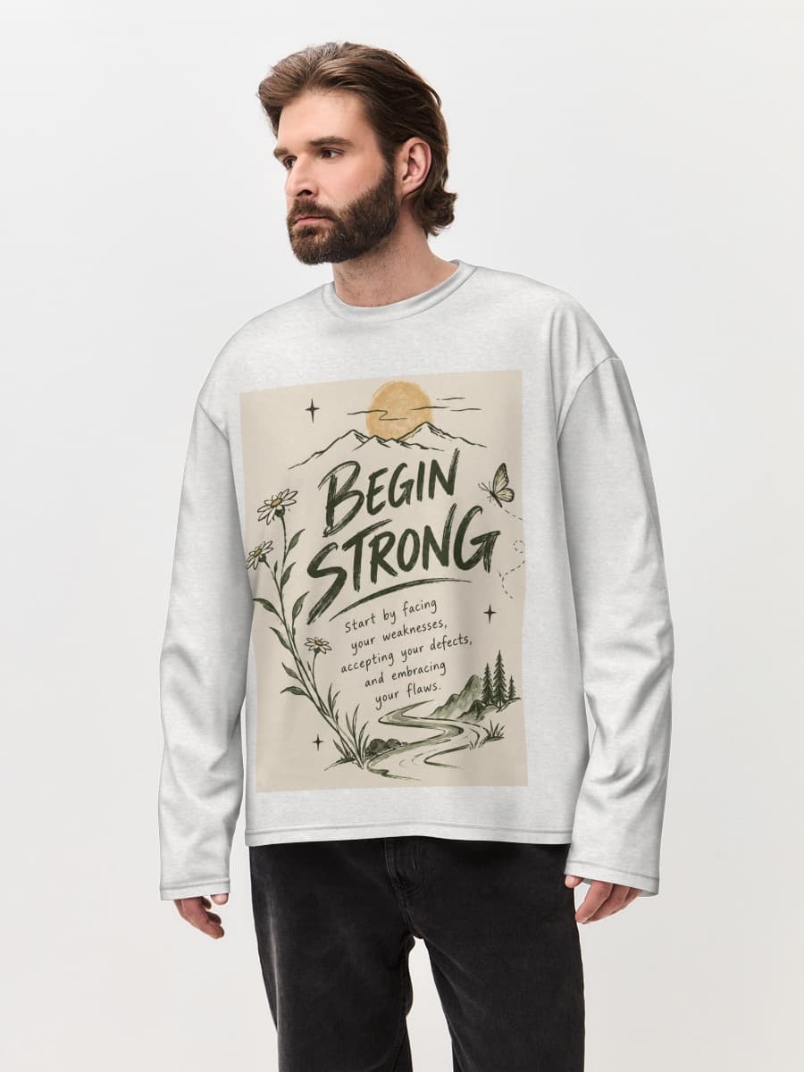 T-shirt Manches Longues Coton Oversize Homme