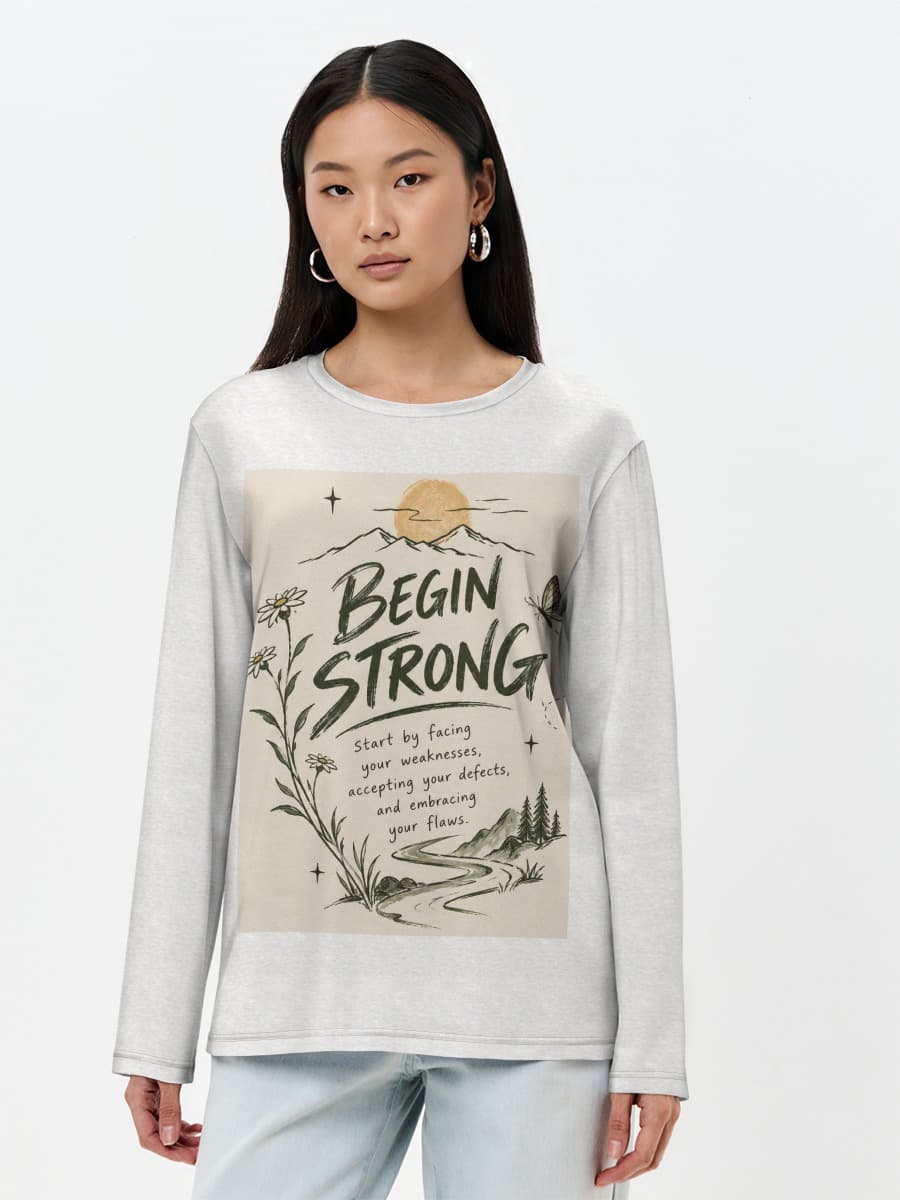 T-shirt Coton Manches Longues Femme