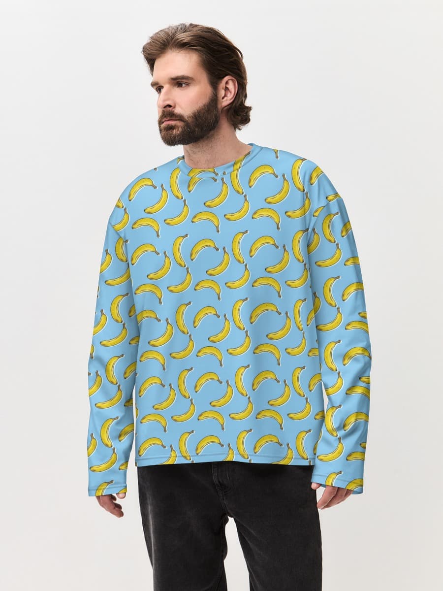 Camiseta de manga larga de algodón extragrande para hombre