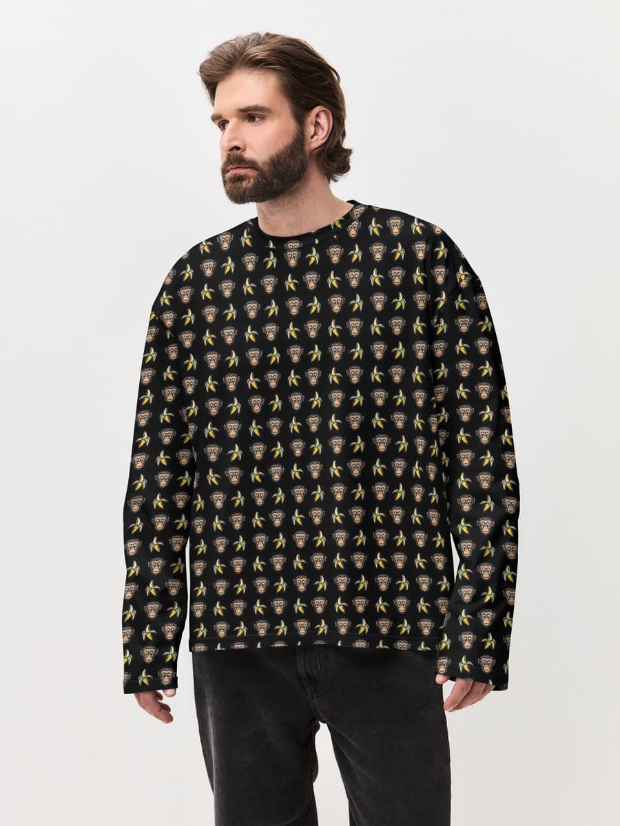 T-shirt Manches Longues Coton Oversize Homme