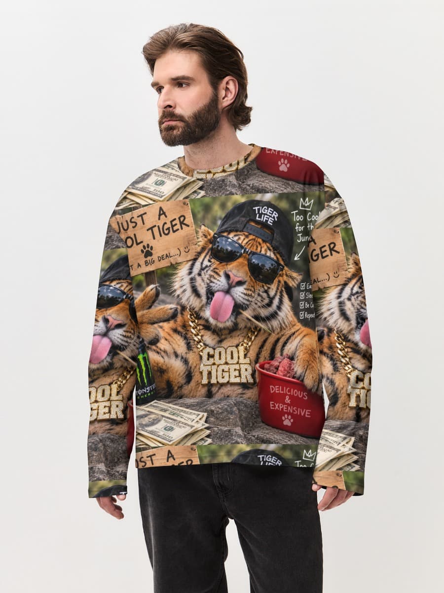 T-shirt Manches Longues Coton Oversize Homme