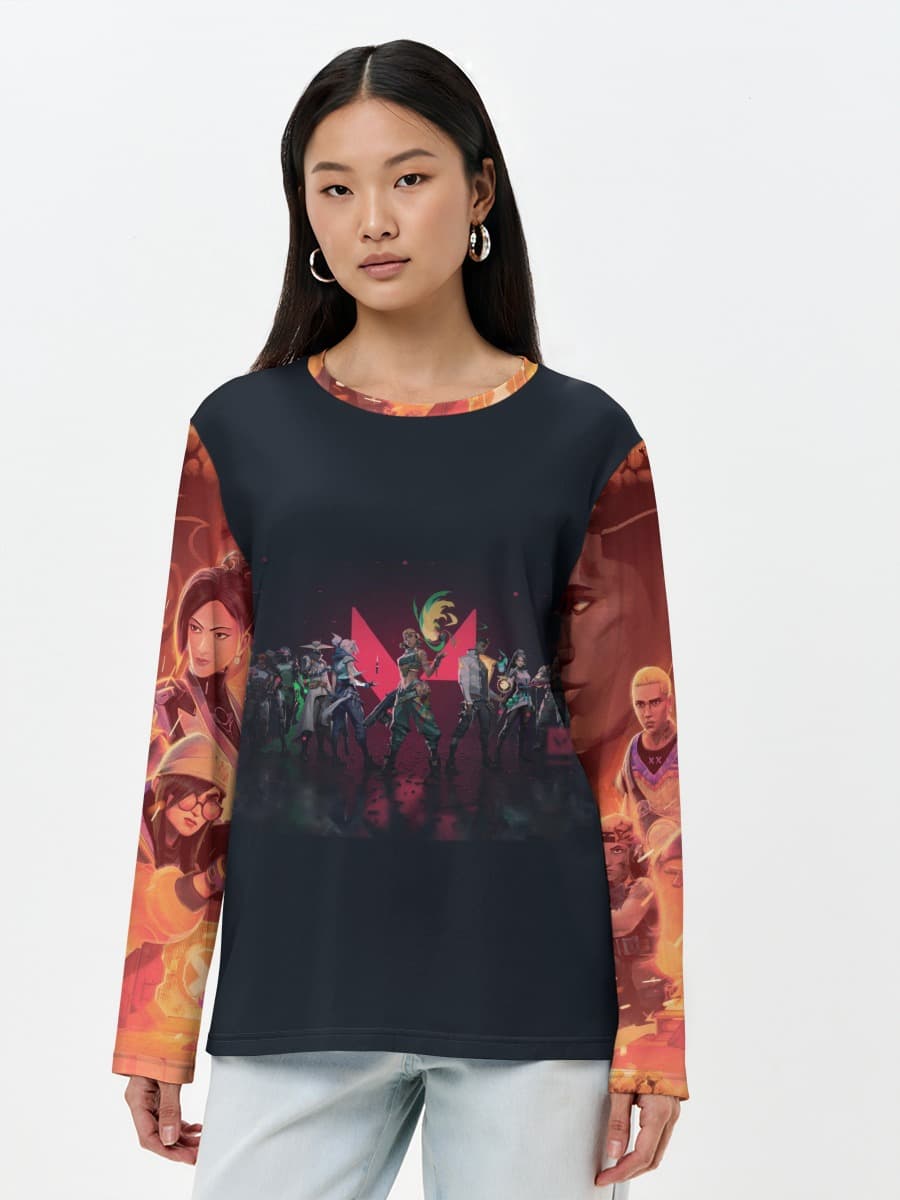 Camisa de manga larga para mujer. Algodón.
