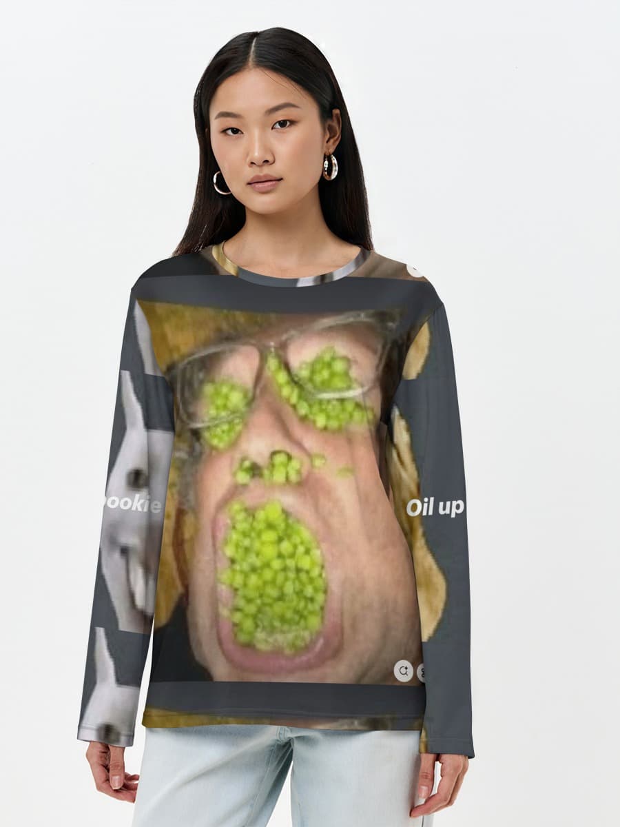 Damen Baumwoll Langarmshirt