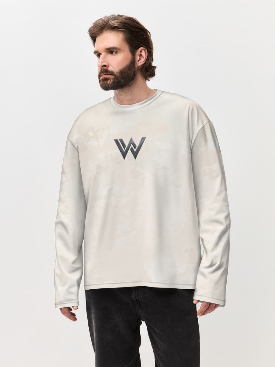 Camiseta de manga larga de algodón extragrande para hombre