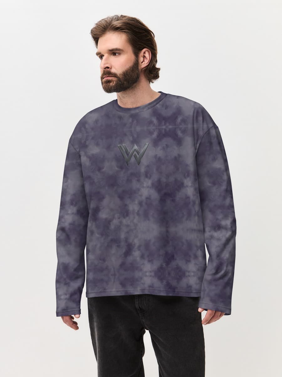 Camiseta de manga larga de algodón extragrande para hombre