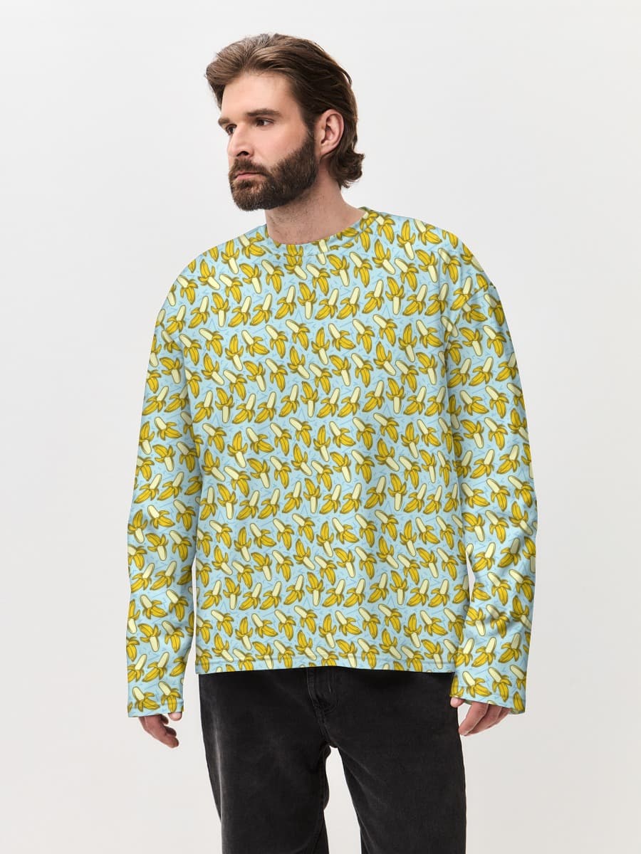 Camiseta de manga larga de algodón extragrande para hombre