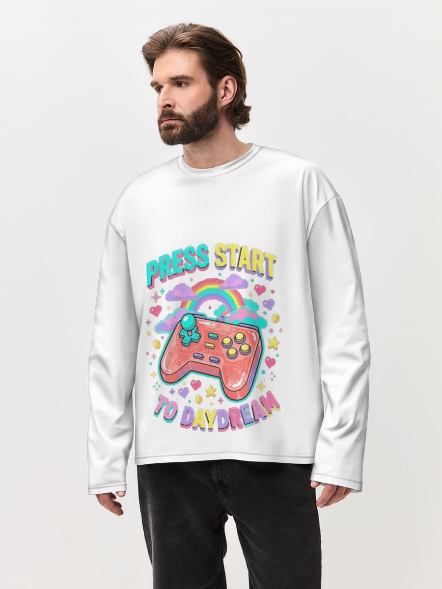 T-shirt Manches Longues Coton Oversize Homme