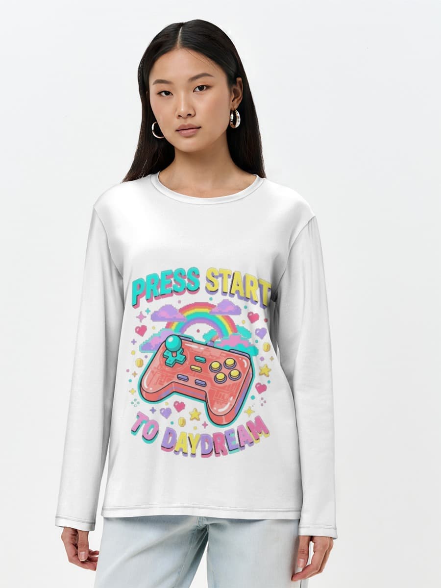 T-shirt Coton Manches Longues Femme