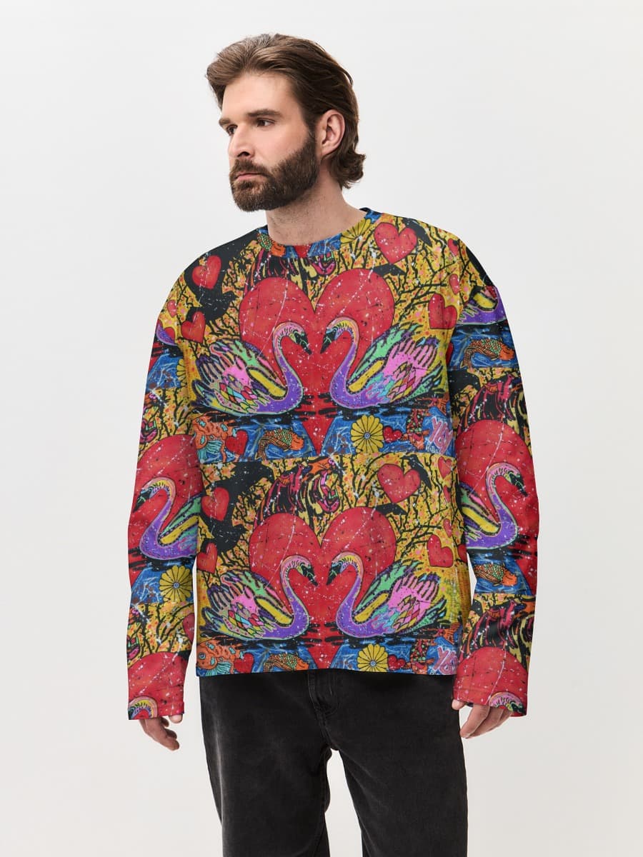 T-shirt Manches Longues Coton Oversize Homme