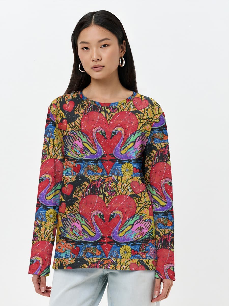 T-shirt Coton Manches Longues Femme