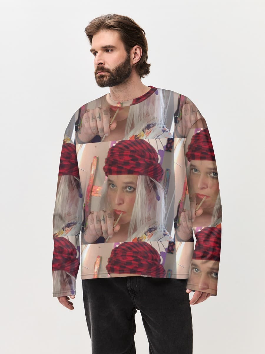 T-shirt Manches Longues Coton Oversize Homme