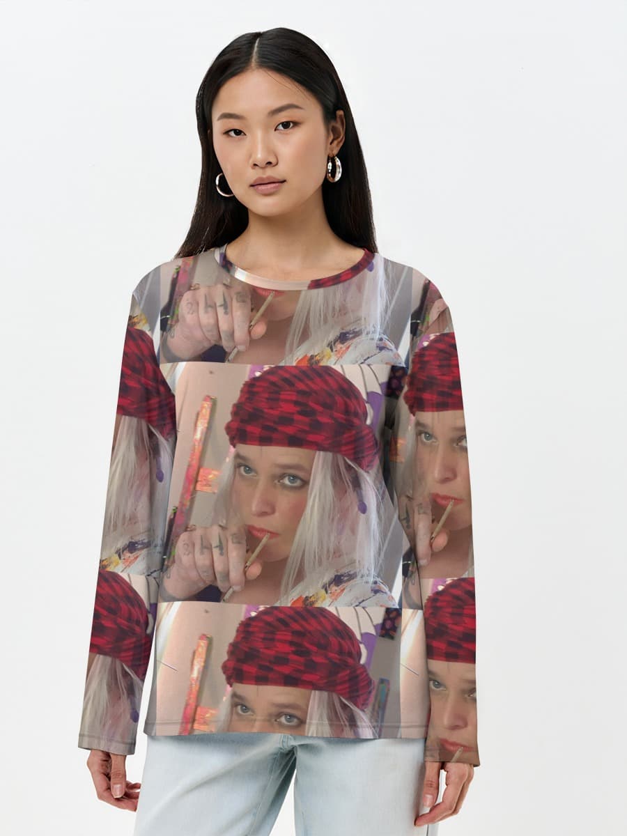 T-shirt Coton Manches Longues Femme