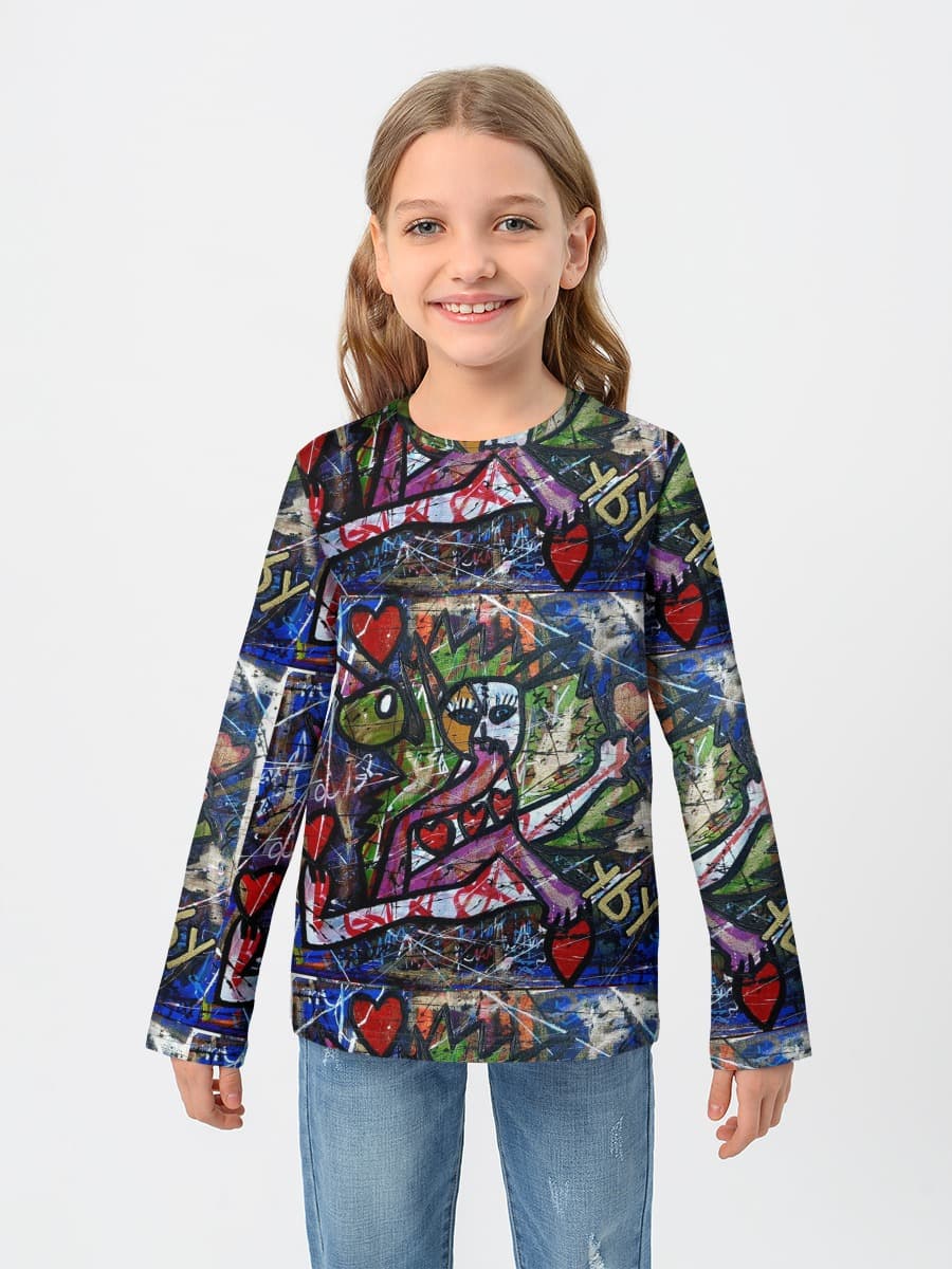 T-shirt manches longues coton fille