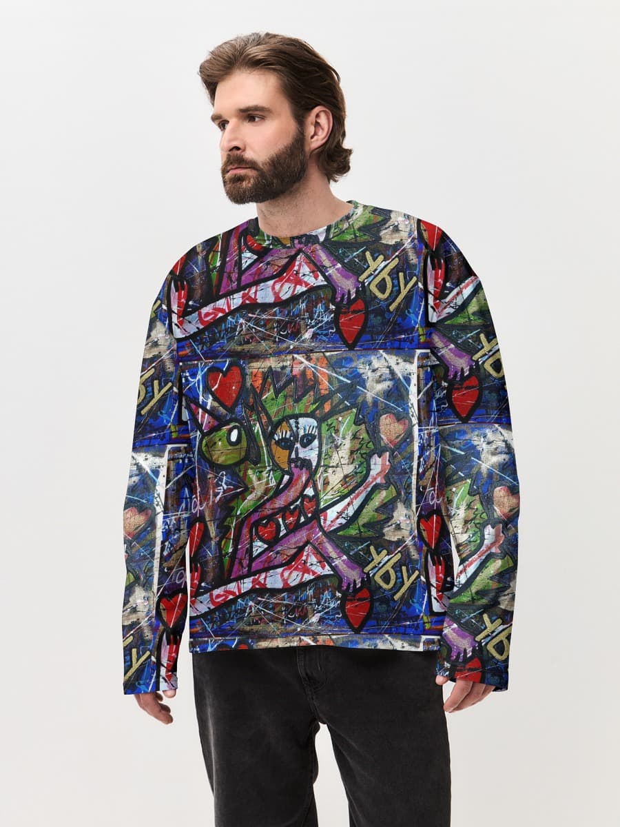 T-shirt Manches Longues Coton Oversize Homme