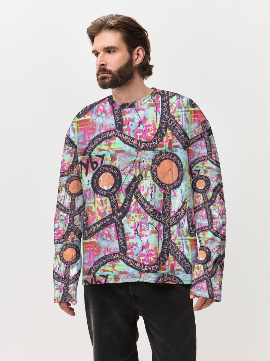 T-shirt Manches Longues Coton Oversize Homme