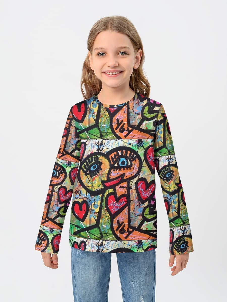 T-shirt manches longues coton fille