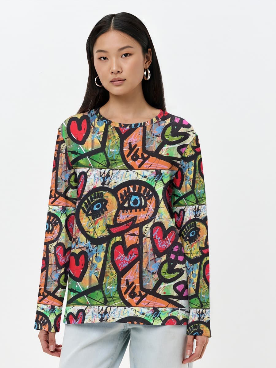 T-shirt Coton Manches Longues Femme