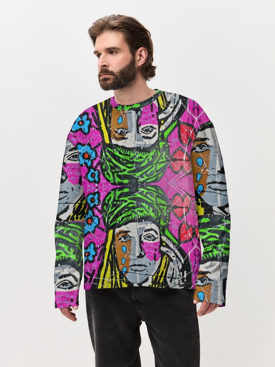 T-shirt Manches Longues Coton Oversize Homme