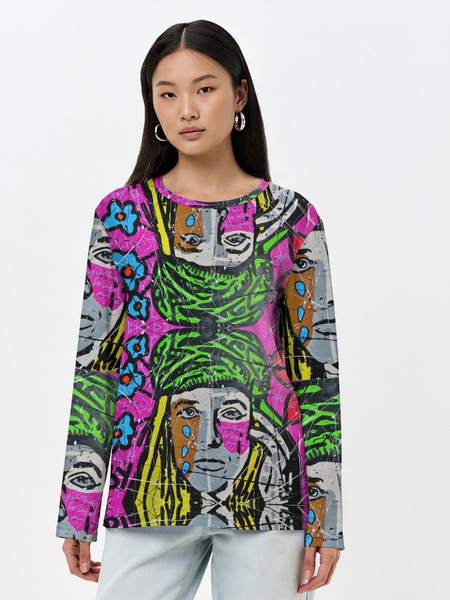 T-shirt Coton Manches Longues Femme