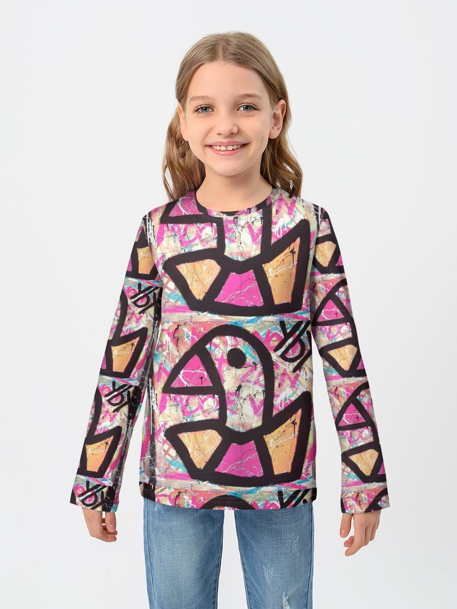 Baumwoll-Langarmshirt Mädchen
