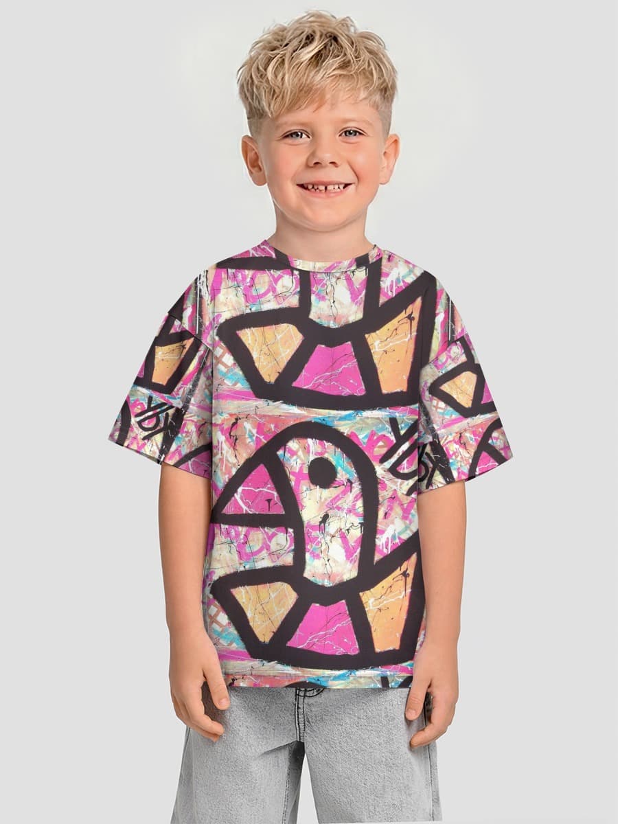Oversized Baumwoll-T-Shirt Jungen