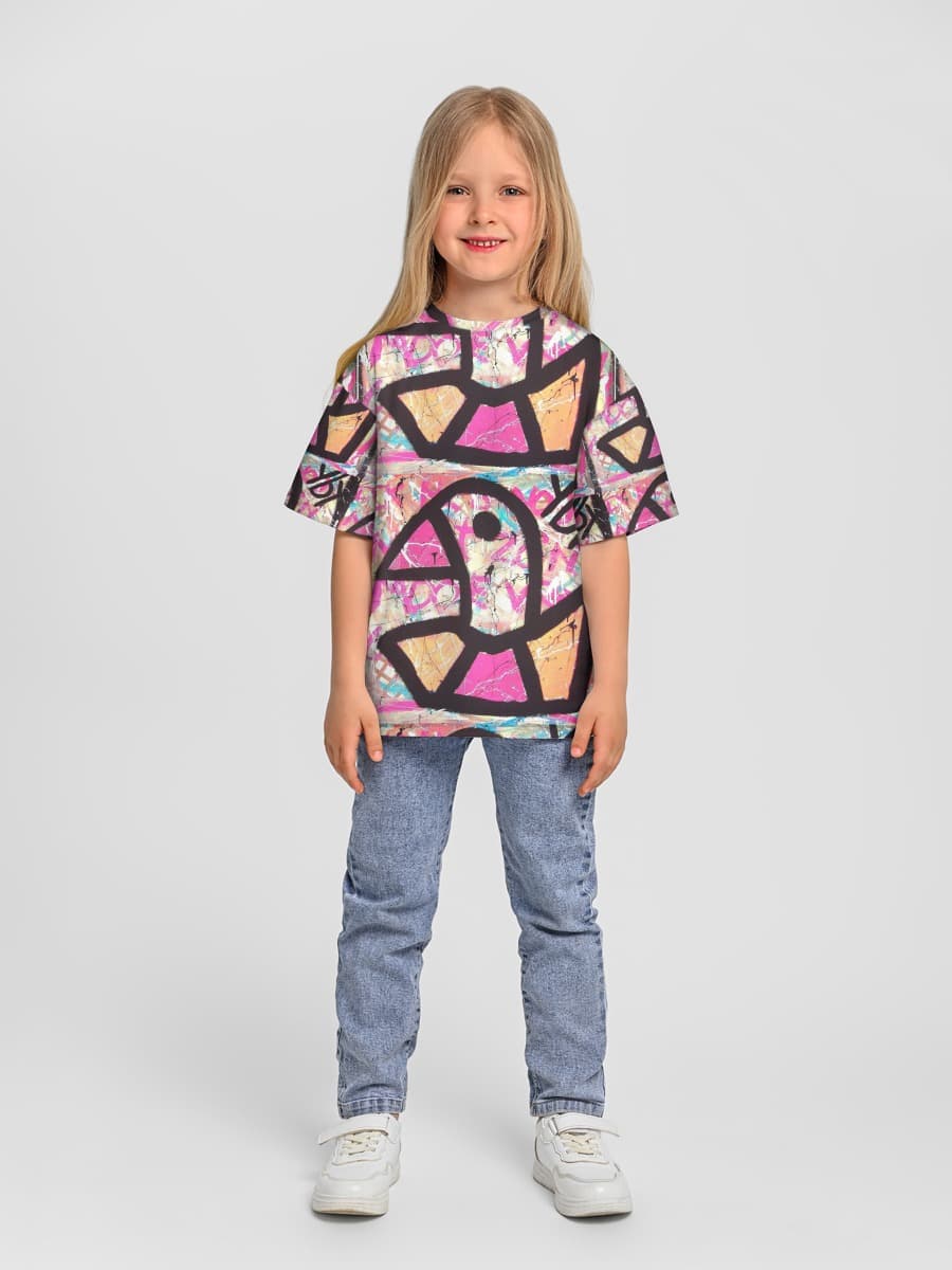 Oversized Baumwoll-T-Shirt Mädchen