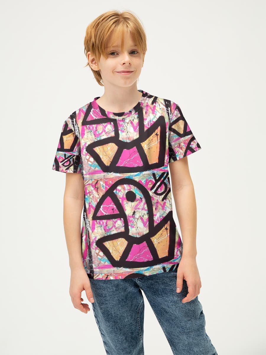 Basic Baumwoll-T-Shirt Jungen