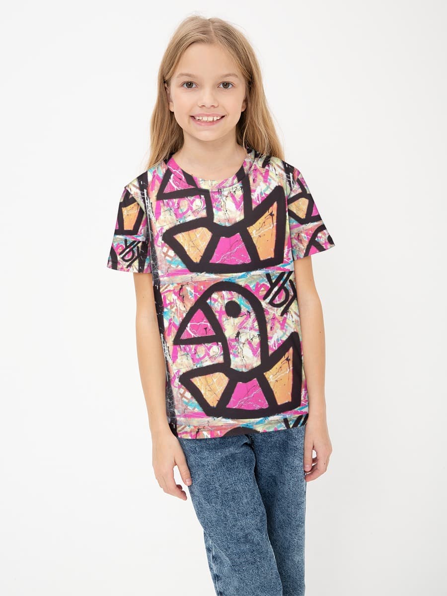 Basic Baumwoll-T-Shirt Mädchen
