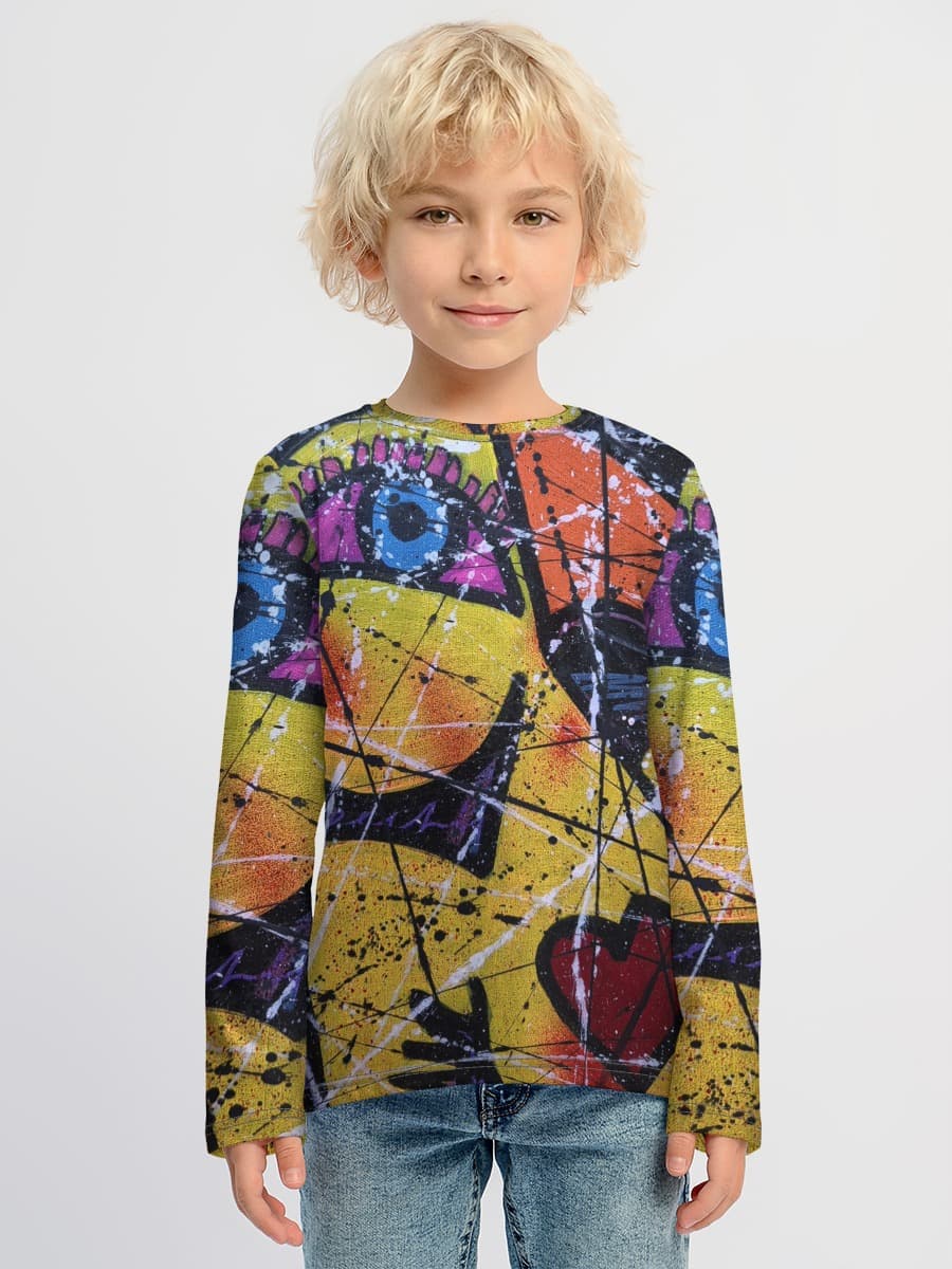 Baumwoll-Langarmshirt Jungen