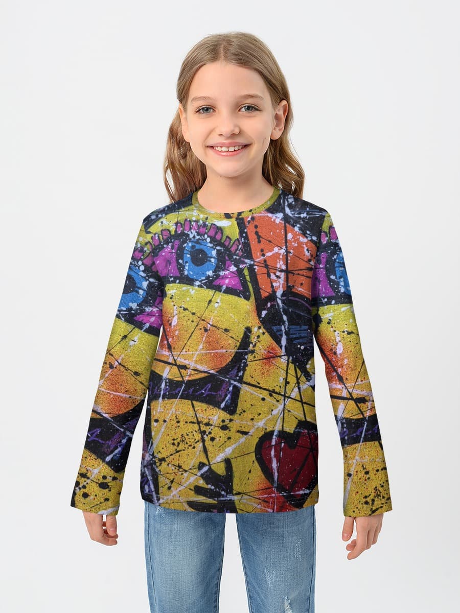 Baumwoll-Langarmshirt Mädchen