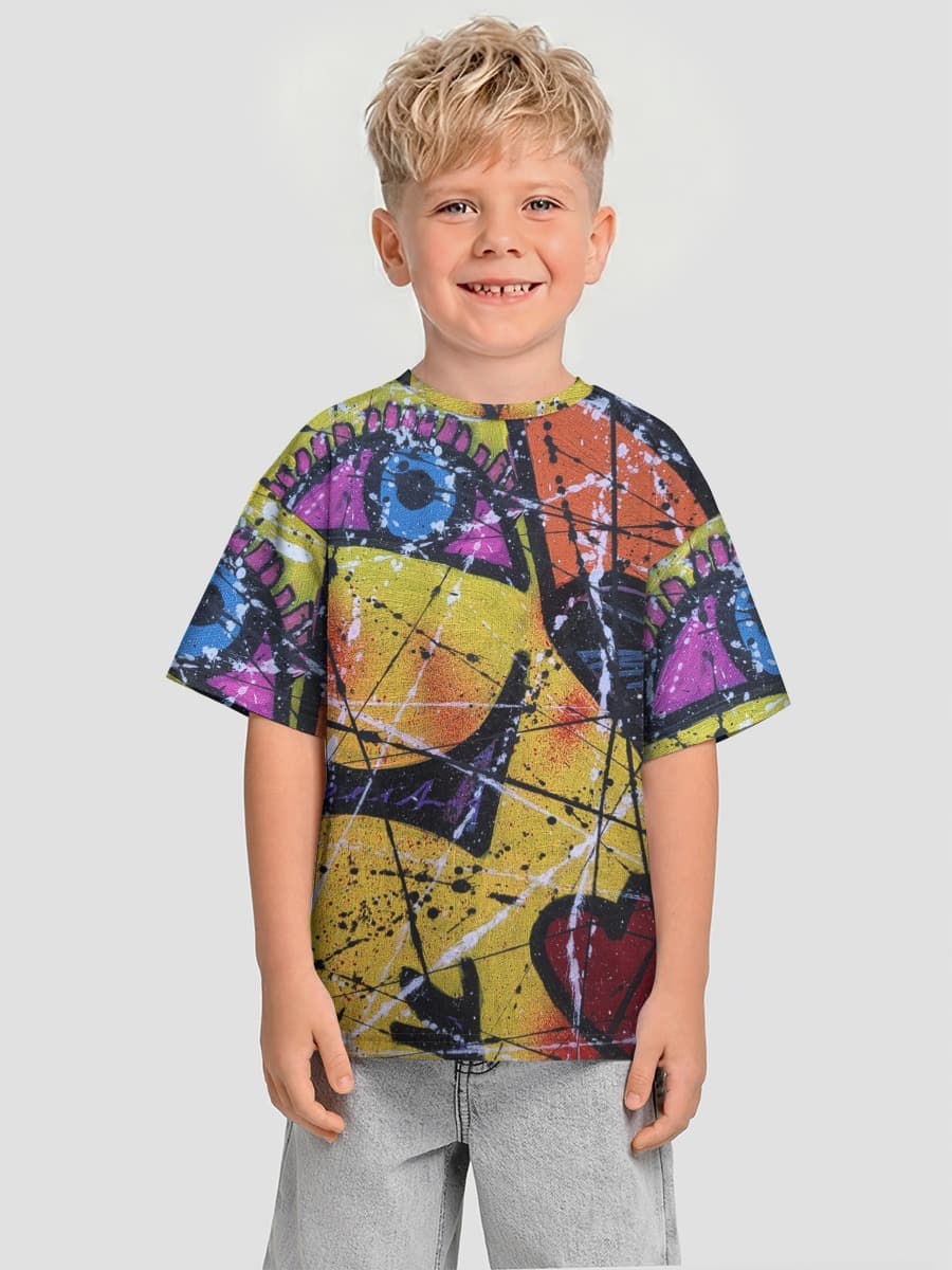 Oversized Baumwoll-T-Shirt Jungen
