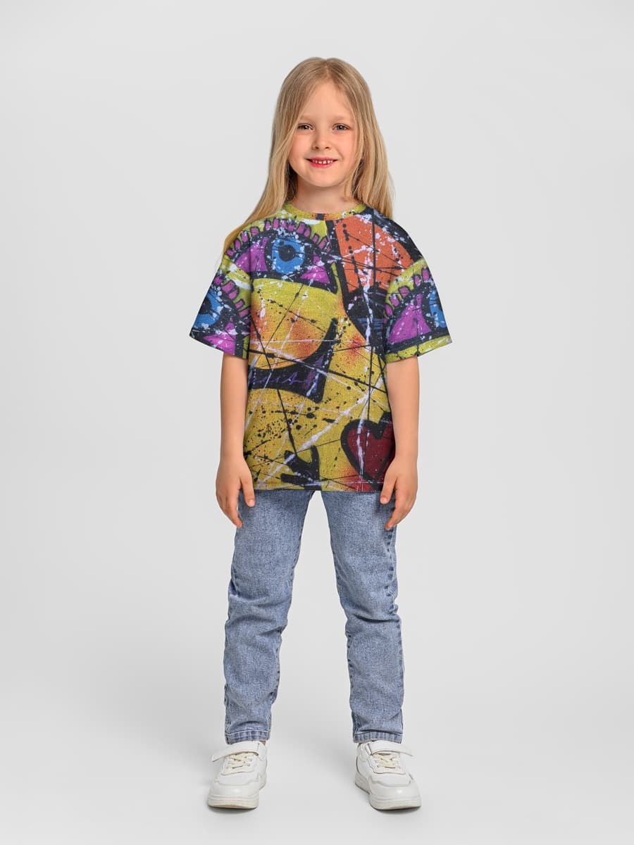 Oversized Baumwoll-T-Shirt Mädchen