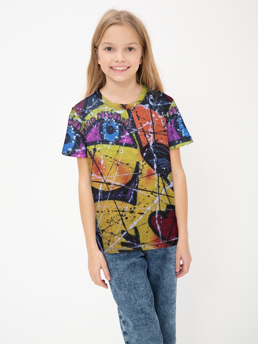 Basic Baumwoll-T-Shirt Mädchen