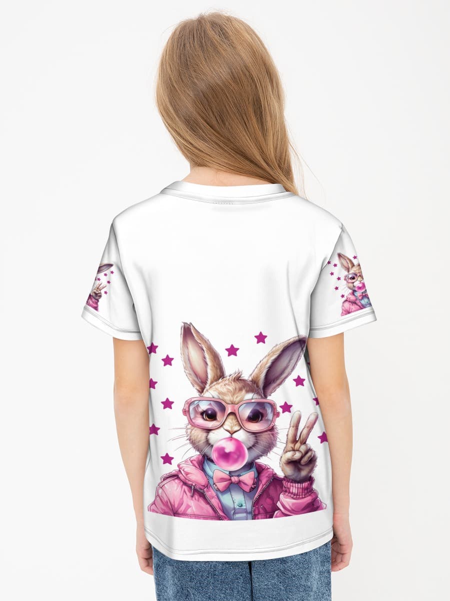 Girls' basic cotton T-shirt