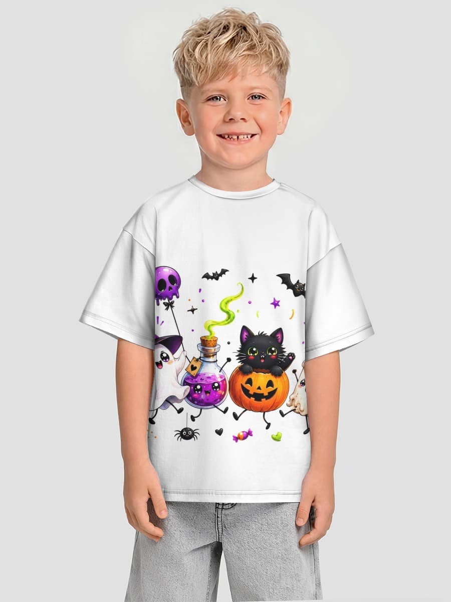 Boys' oversized cotton T-shirt