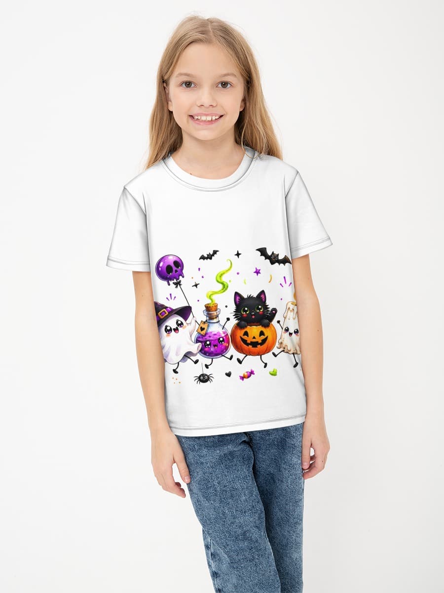 Girls' basic cotton T-shirt