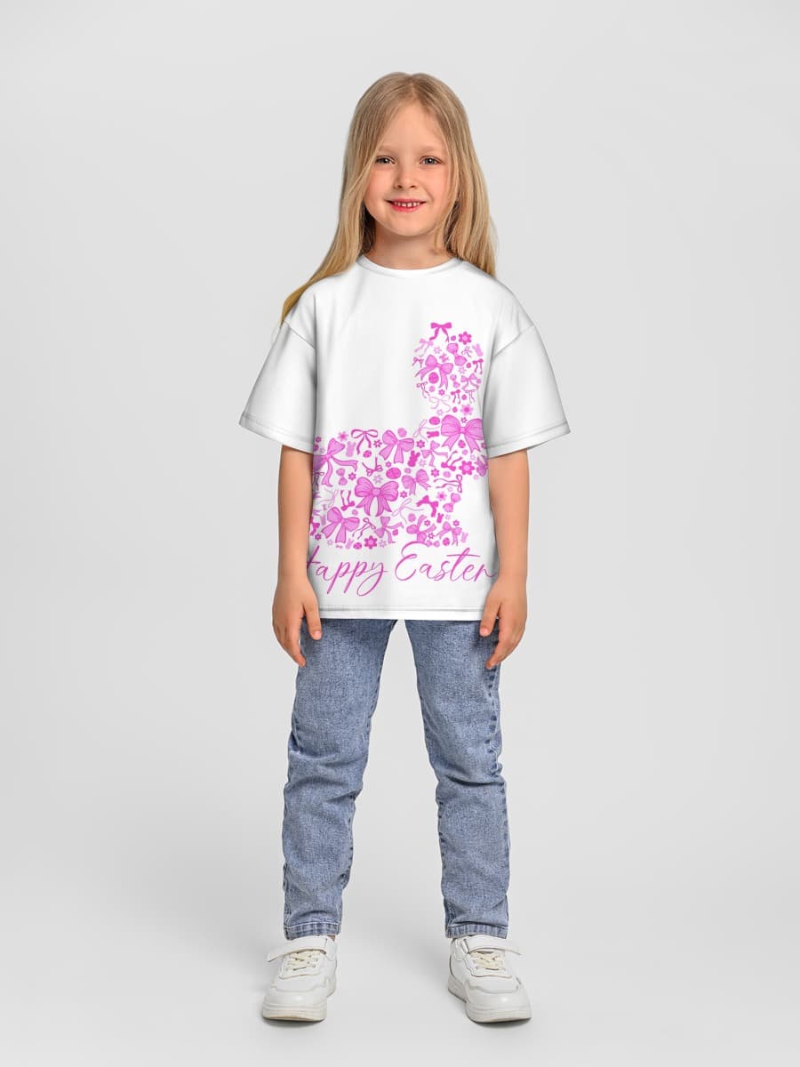 Girls' oversized cotton T-shirt