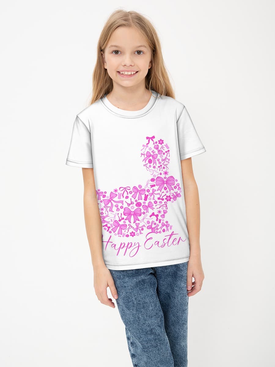 Girls' basic cotton T-shirt