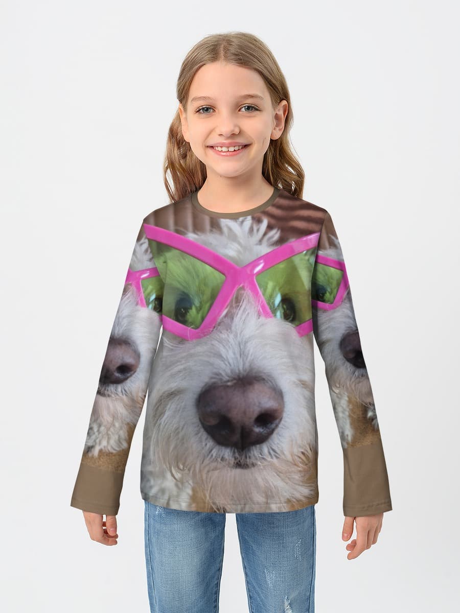 Girls' cotton long sleeve shirt