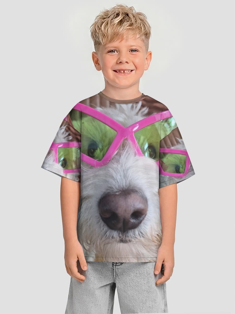 Boys' oversized cotton T-shirt