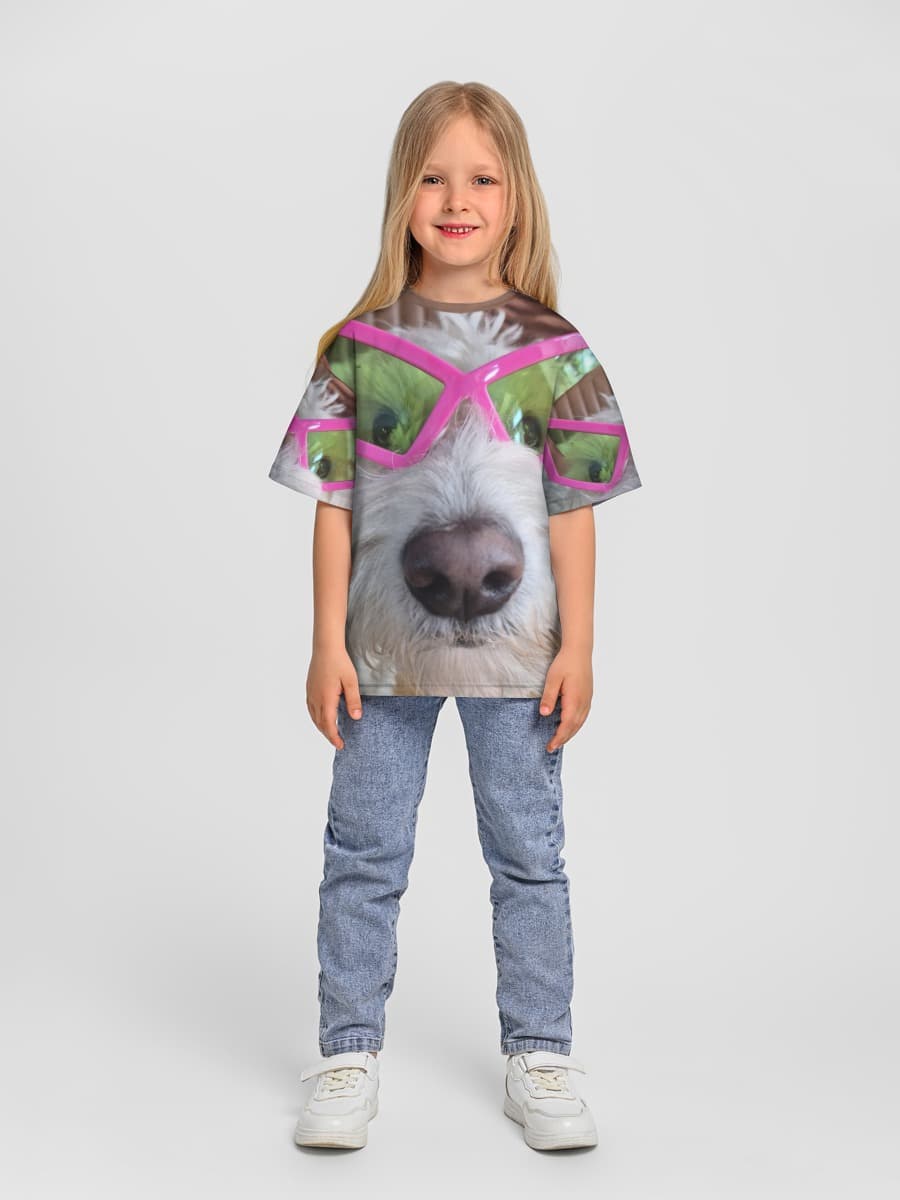 Girls' oversized cotton T-shirt