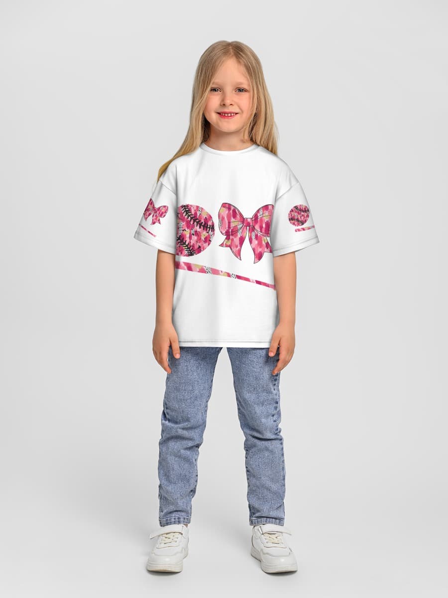Girls' oversized cotton T-shirt