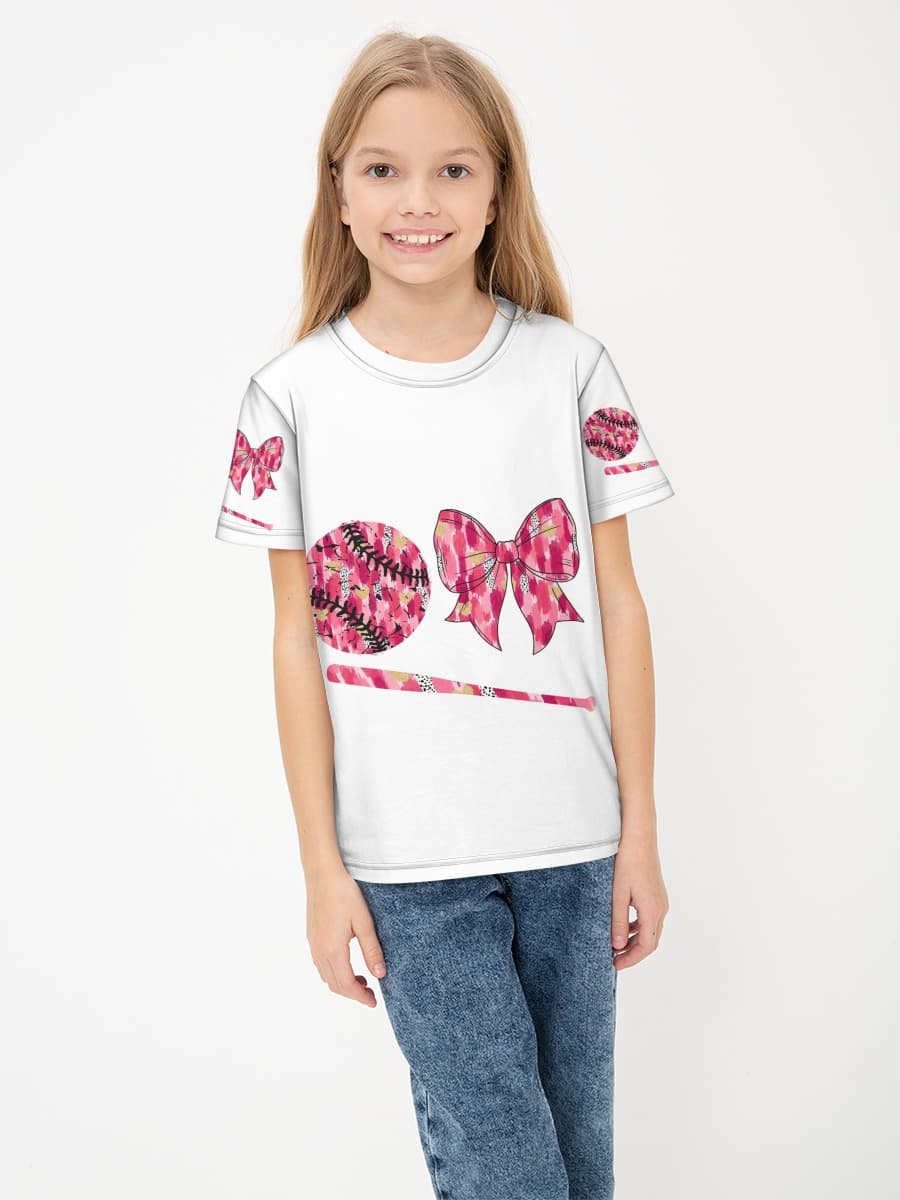 Girls' basic cotton T-shirt