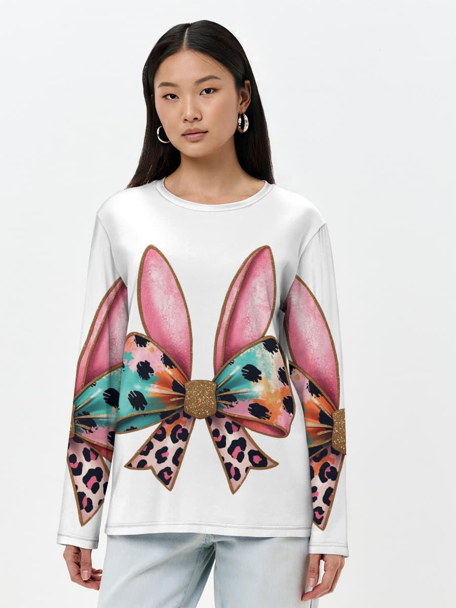 Damen Baumwoll Langarmshirt