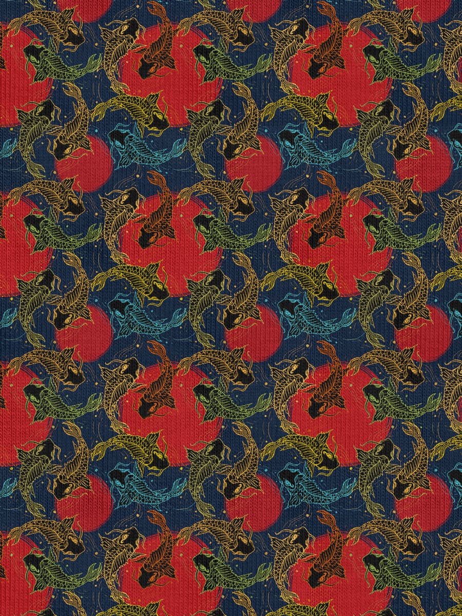 Koi and Japanese Wave T-Shirts