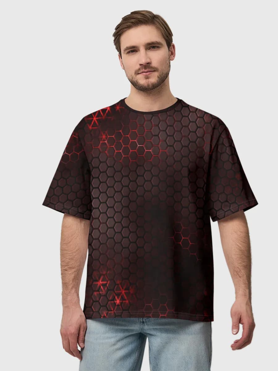 Camiseta de algodón extragrande para hombre