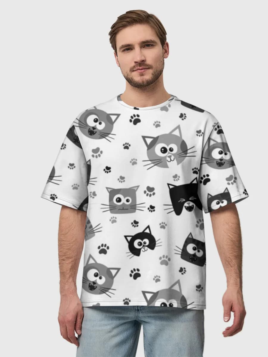 Camiseta de algodón extragrande para hombre