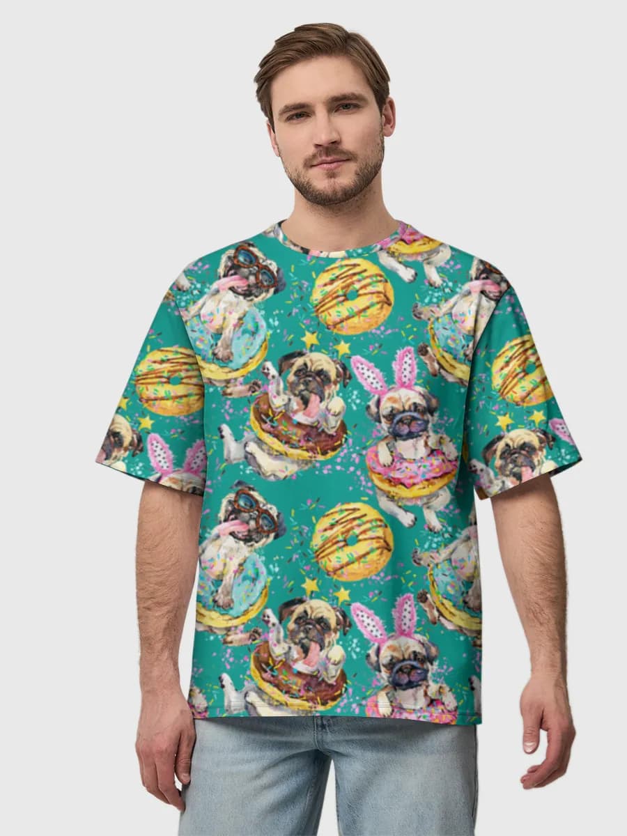 Camiseta de algodón extragrande para hombre